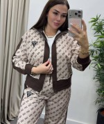 ÇOKLU GES YAN ŞERİTLİ FERMUARLI İKİLİ TAKIM  Bej