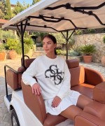 GES İÇ İÇE YAZILI SWEATSHİRT  Beyaz