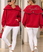 TOGETHER ŞARDONLU SWEATSHİRT  Kırmızı