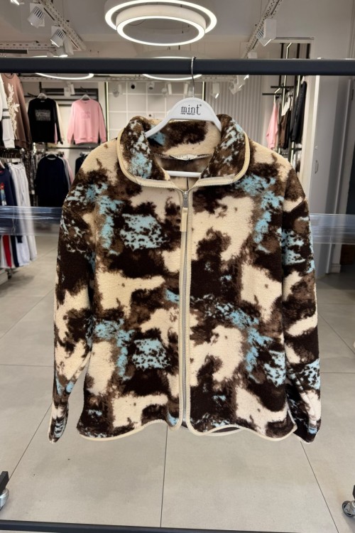 BULUT DESEN POLAR CEKET Krem