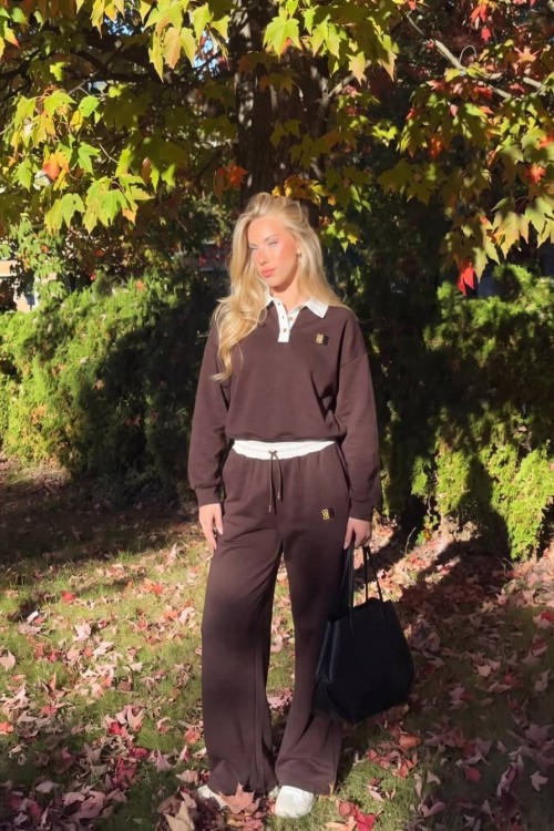 LOEWE POLO YAKA İKİLİ TAKIM  Acı Kahve