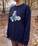 Arabalı seksenler  TEDDY  SWEATSHİRT  Lacivert