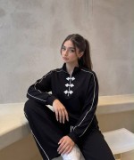 YAKA FERMUAR İŞLEME DETAY İKİLİ TAKIM  Siyah