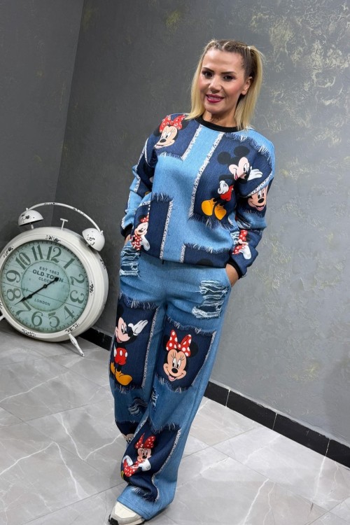 MCK JEAN DETAY İKİLİ TAKIM  Mavi