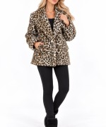 LEOPAR DESENLİ BLAZER CEKET  Siyah