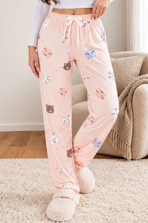 KEDİCİKLİ PİJAMA ALTI Pembe