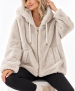 İthal peluş mont Taş Rengi