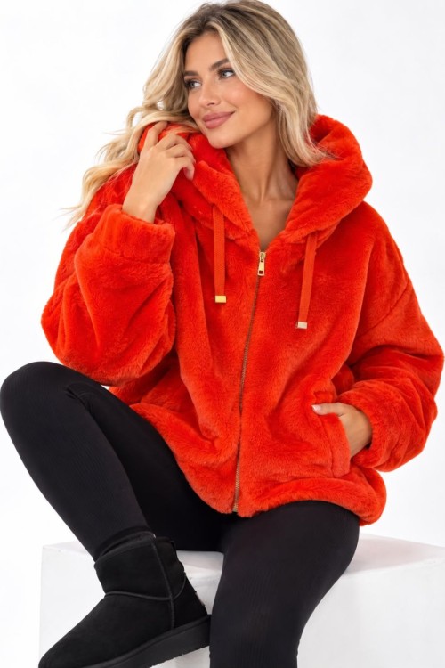 İthal peluş mont Turuncu