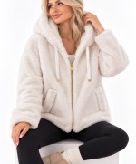 İthal peluş mont Ekru