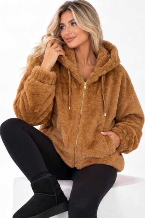 İthal peluş mont Sütlü Kahve