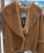 YAKA PELUŞ DETAY CEKET Taba