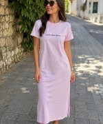 BÜYÜK CKA YAZILI ELBİSE  Pembe