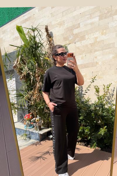 CKA BASKILI İKİLİ TAKIM Siyah