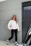FULL ZIMBA İŞLEMELİ DALGA DETAY ŞARDONSUZ SWEAT 65 CM  Beyaz