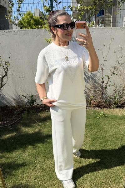 GES OMUZ VE PAÇA TAŞLI İKİLİ TAKIM Beyaz