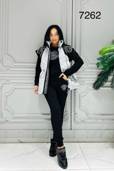 İthal Yelekli 3 Lü Takım  Gri