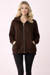KAPŞONLU FERMUARLI HIRKA  Kahverengi