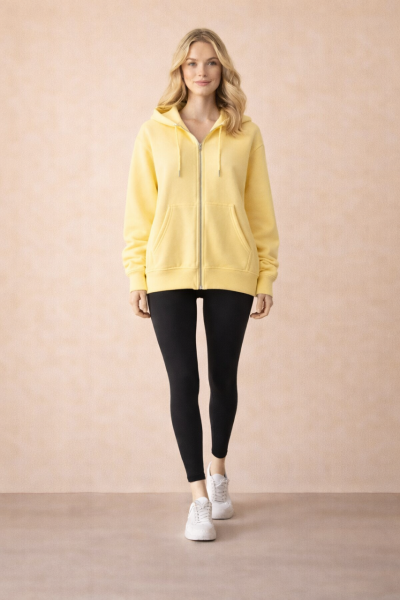 KAPŞONLU FERMUARLI HIRKA  Sarı