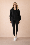KAPŞONLU FERMUARLI HIRKA  Siyah