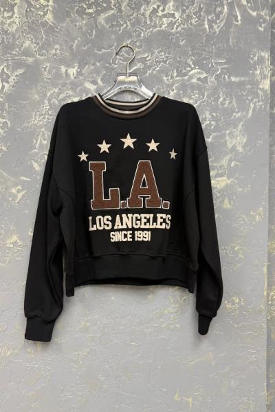 LA LOS ANGELES 1991 YAZILI SWEAT Siyah