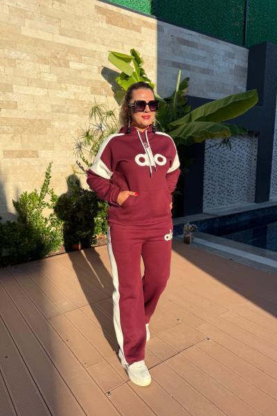 LO KAPŞONLU İKİLİ TAKIM  Bordo