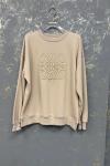 Love İşlemeli Sweat Bej