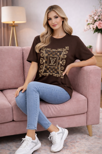 LV TAŞLI TİŞÖRT  Acı Kahve