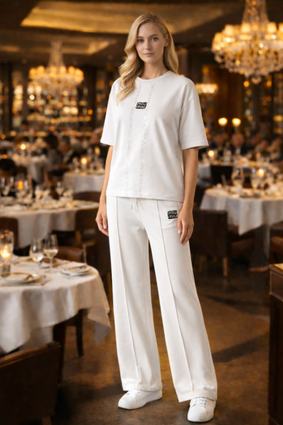 MI SIRA TAŞLI İKİLİ TAKIM  Beyaz