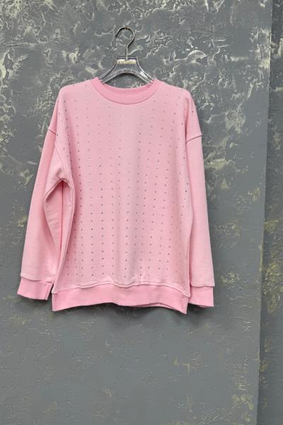 ÖN FULL TAŞLI SWEAT  Pembe