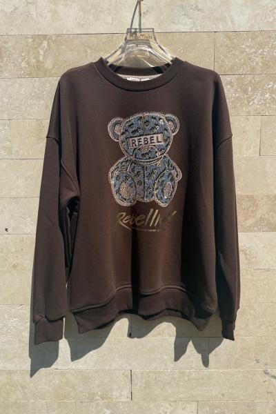 REBEL AYICIKLI ŞARDONSUZ SWEAT 65 CM  Acı Kahve