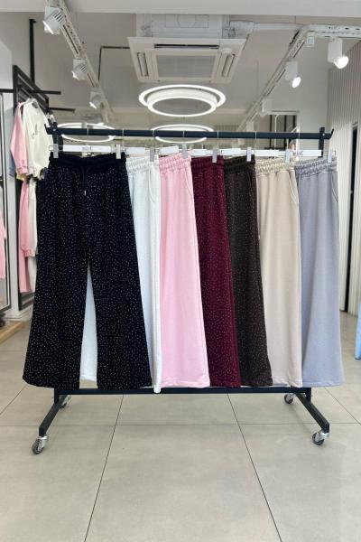 ŞARDONLU FULL TAŞLI EŞOFMAN ALTI  Bej