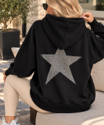 SIRT YILDIZ DETAY SWEATSHİRT  Siyah