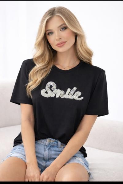 SMİLE İTHAL BLUZ Siyah