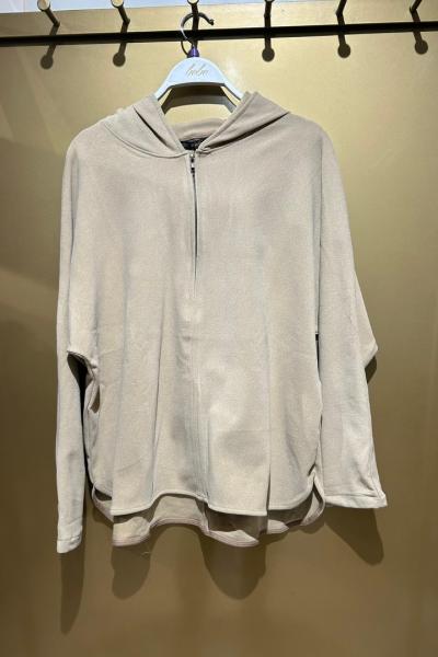 YARIM FERMUAR KAPŞONLU KAZAK Yeşil