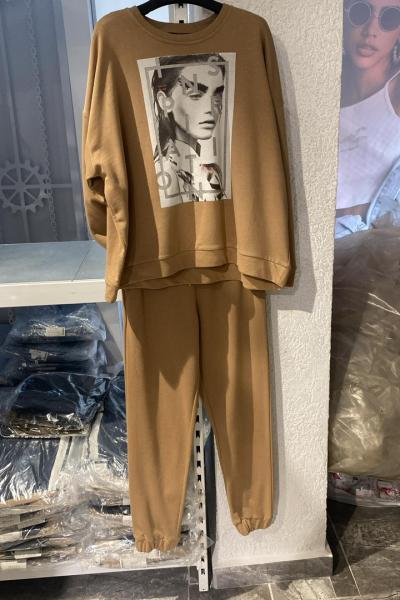 YÜZ BASKILI İKİLİ TAKIM  Acı Kahve